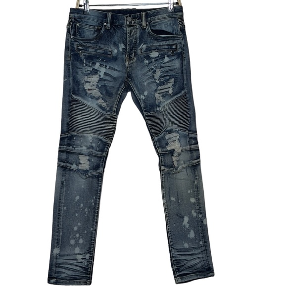 Dope Carson Distressed Denim Size 30 Blue Jeans - Picture 1 of 8